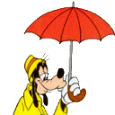 Goofy Under An Umbrella