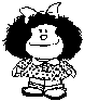 Mafalda in black and white