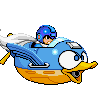 Mega Man in duck flyer